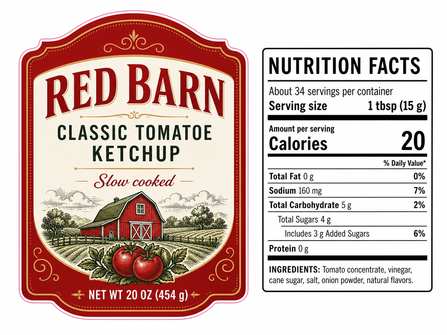 Front and nutrition panels of a product label ready for a visual text review